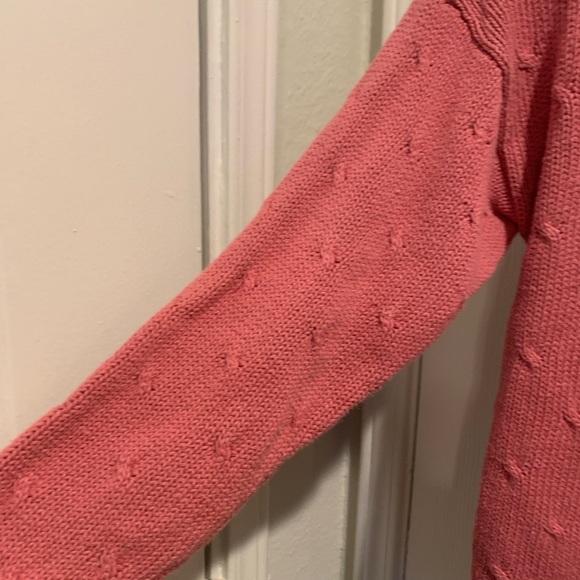 Appleseed’s Hand Embroidery Floral  Sweater Cardigan Pullover Rose Pink Sz Med - Picture 4 of 10